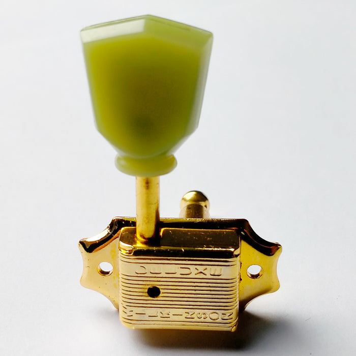 Wilkinson Deluxe Acoustic/Electric Kluson Style Tuning Machines in Gold Finish (3+3) with Vintage Tulip Buttons