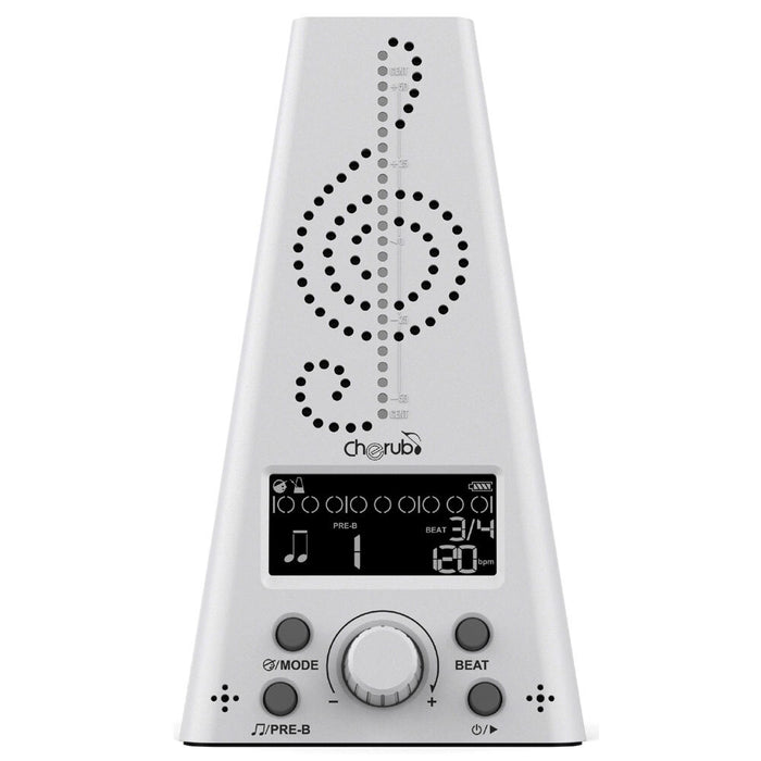 Cherub Rechargeable Digital Metronome Tuner in White