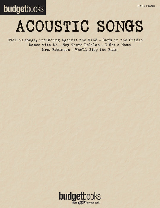 BUDGET BOOKS ACOUSTIC SONGS EASY PIANO