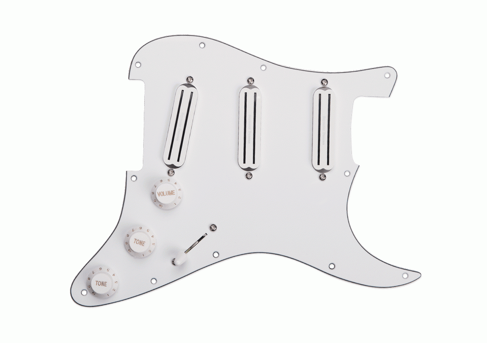Seymour Duncan Pickgrd Assy Triple Rails White