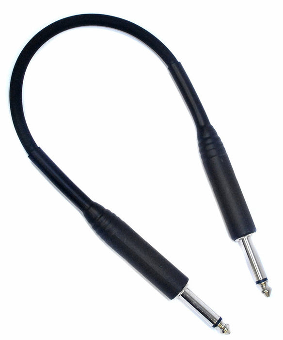 Leem 1ft Heatshrink Instrument Cable (1/4" Straight Plug - 1/4" Straight Plug)