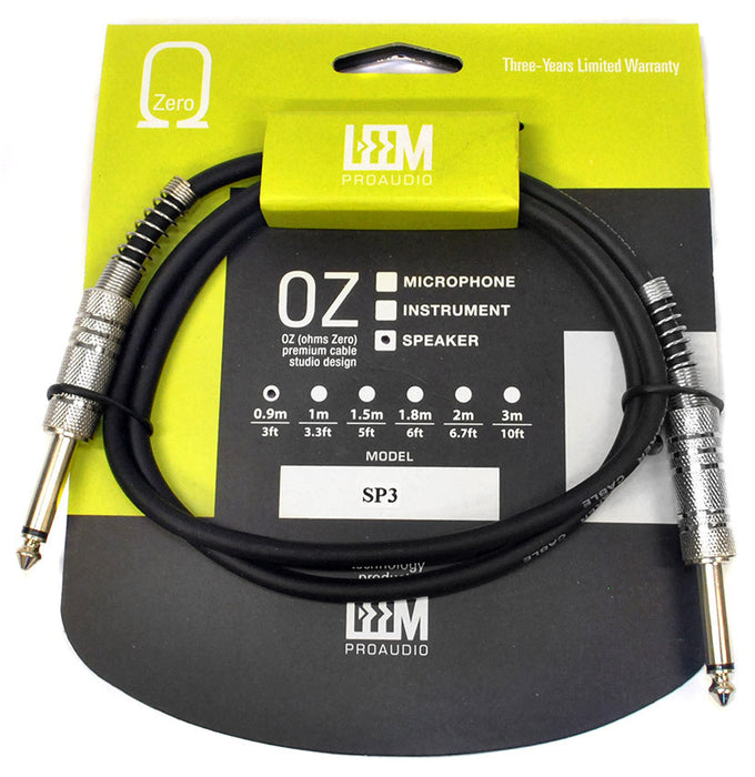 Leem 3ft Speaker Cable (1/4" Straight TS - 1/4" Straight TS)