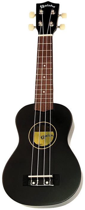 KEALOHA UKULELE W/BAG - BLACK TUS1000BK