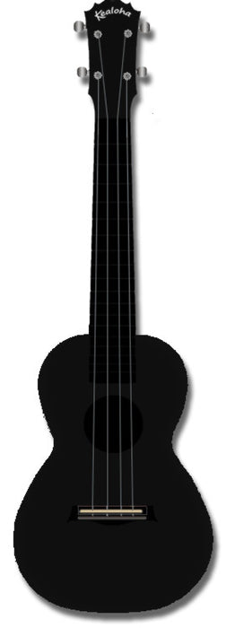 Kealoha Concert Ukulele in Plain Black with Black ABS Resin Body