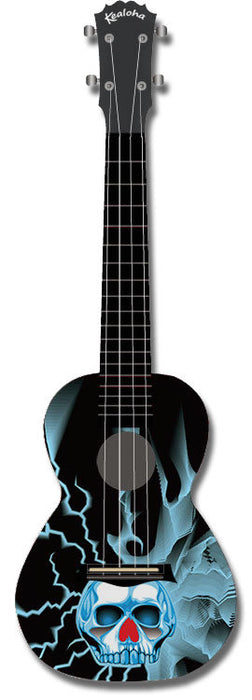 KEALOHA CONCERT UKULELE SKULL W/LIGHTNING