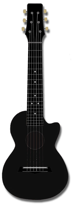 Kealoha Guitalele in Plain Black with Black ABS Resin Body Tuned to ADGCEA