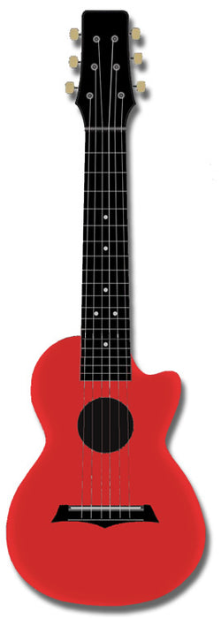 Kealoha Guitalele in Plain Coral Red with Black ABS Resin Body Tuned to ADGCEA