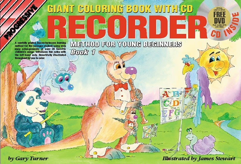 Progressive Recorder Book 1 for Young Beginners GIANT Colouring Book/CD/DVD