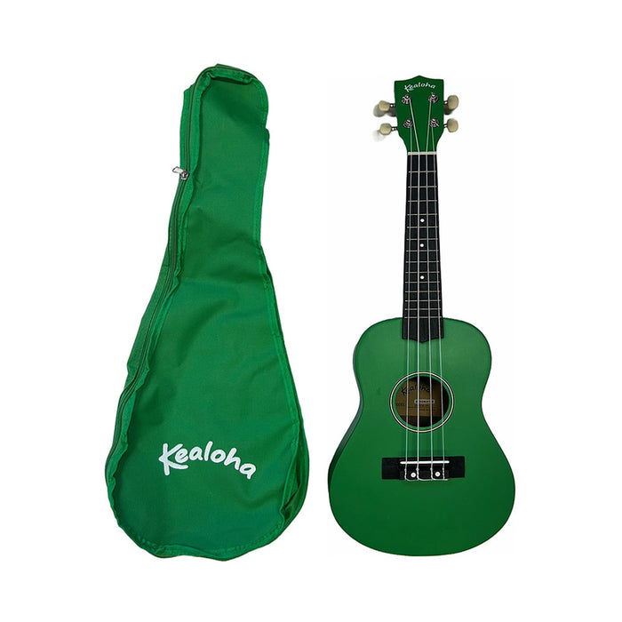 KEALOHA CONCERT UKULELE SATIN GREEN W/ BAG