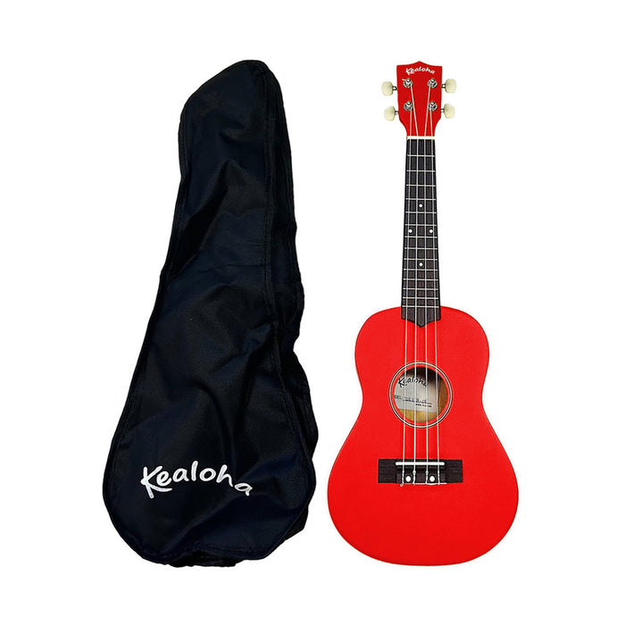 KEALOHA CONCERT UKULELE SATIN RED W/ BAG