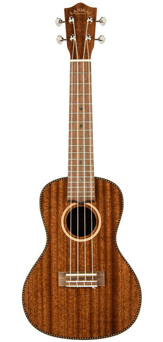 Lanikai Mahogany Series All Solid Concert Ukulele in Natural Satin Finish with Lanikai Polyfoam Case