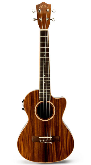 Lanikai Morado Series All Solid Tenor AC/EL Ukulele in Natural Gloss Finish with Lanikai Polyfoam Case