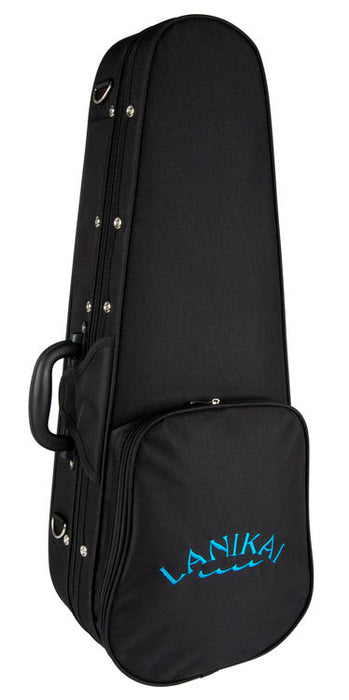 Lanikai Polyfoam Baritone Ukulele Case in Black Front Zipper Accessory Pocket