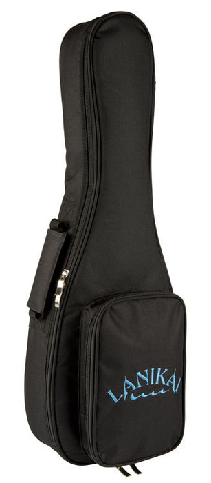 Lanikai Deluxe Baritone Ukulele Gig Bag in Black Front Zipper Accessory Pocket