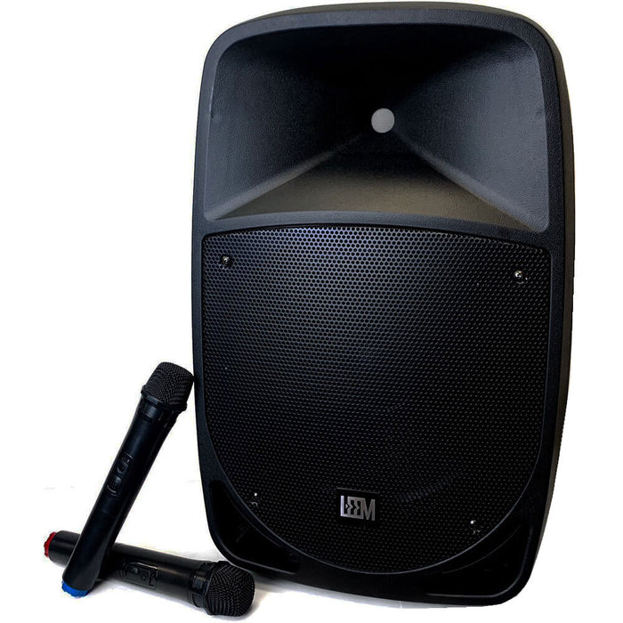 Leem PR-12HR Rechargeable Active 120W 2-Way 12" PA Speaker System with Wireless Mics