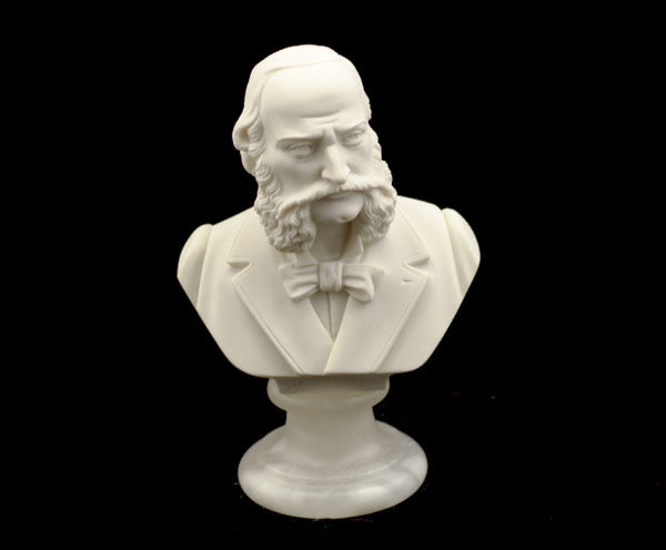 15CM COMPOSER BUST OFFENBACH CRUSHED MARBLE