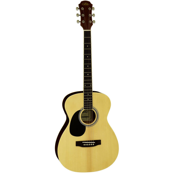 Aria AFN-15 Prodigy Series Left Handed Acoustic Folk Body Guitar in Natural Gloss