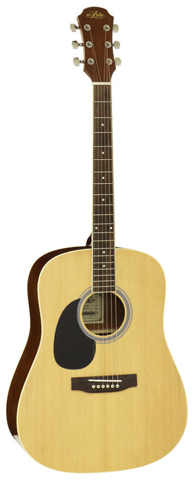 Aria AW-15 Left Handed Dreadnought Acoustic Guitar in Natural