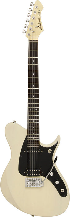 Aria J Series J-1 Electric Guitar in See-Thru Vintage White