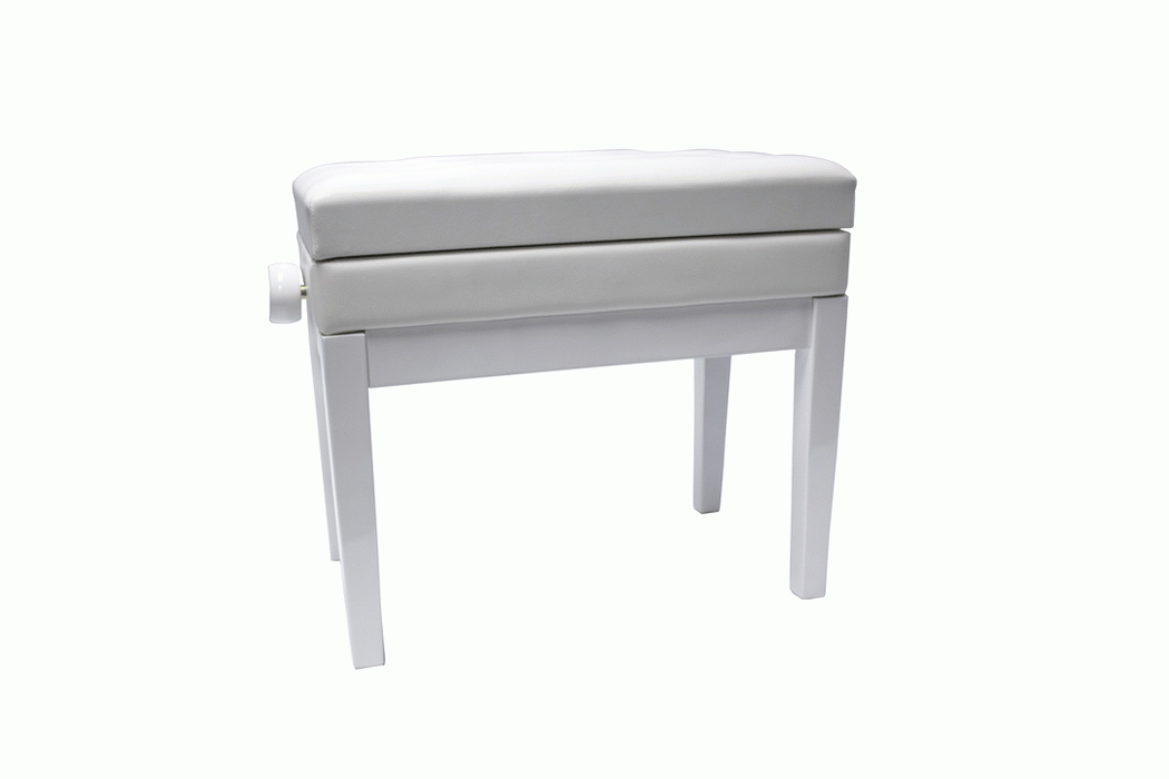 Beale BPB220WH Plush Cushion Piano Bench with Storage in White