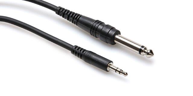 03 FT CABLE STEREO 3.5MM MALE TO MONO 1/4 INCH