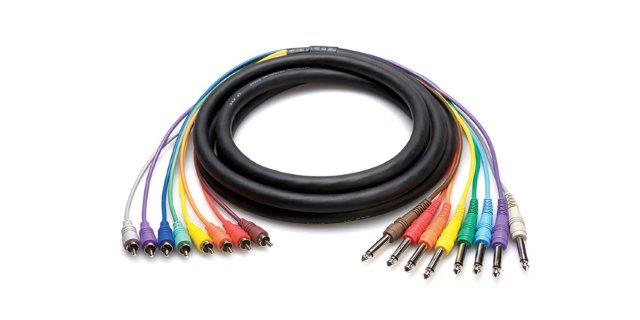 02 MTR CABLE 8 X RCA TO 1/4 INCH SNAKE