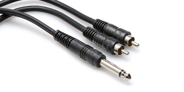 02 MTR CABLE MONO 1/4 MALE TO 2 X RCA MALE