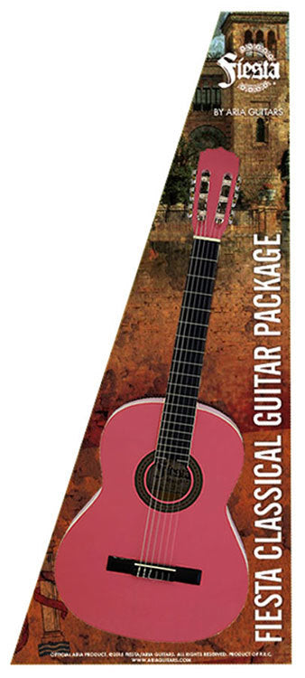 Aria Fiesta 4/4-Size Classical/Nylon String Guitar Pack in Pink — Music ...