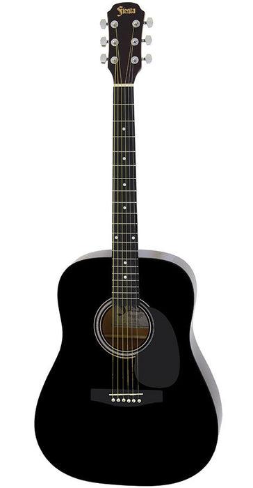 Aria Fiesta Series Dreadnought Acoustic Guitar in Black