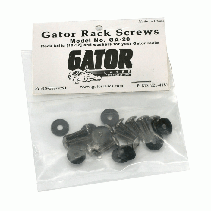 Gator Pack of 10 x GA-20 Screws and Washers for Threaded Rackrails