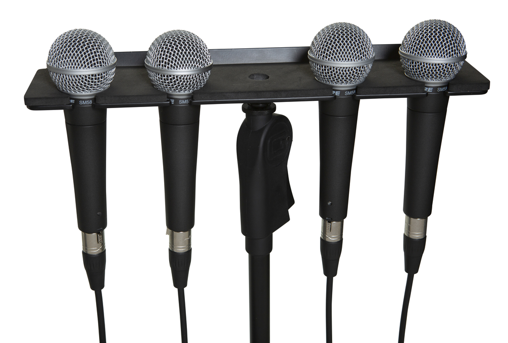 Gator GFW-MIC-4TRAY Multi Mic Holder Four (4) Mics