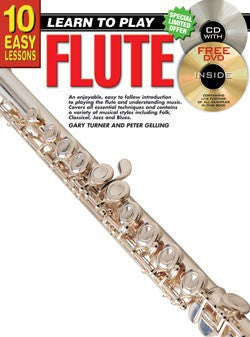 10 Easy Lessons Learn To Play Flute Book/CD/DVD