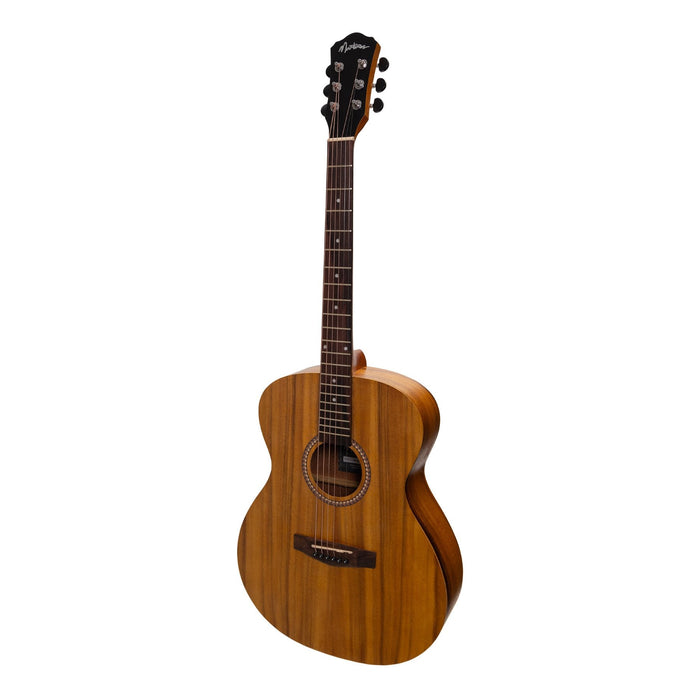 Martinez Acoustic-Electric Small Body Guitar with Built-In Tuner (Koa)