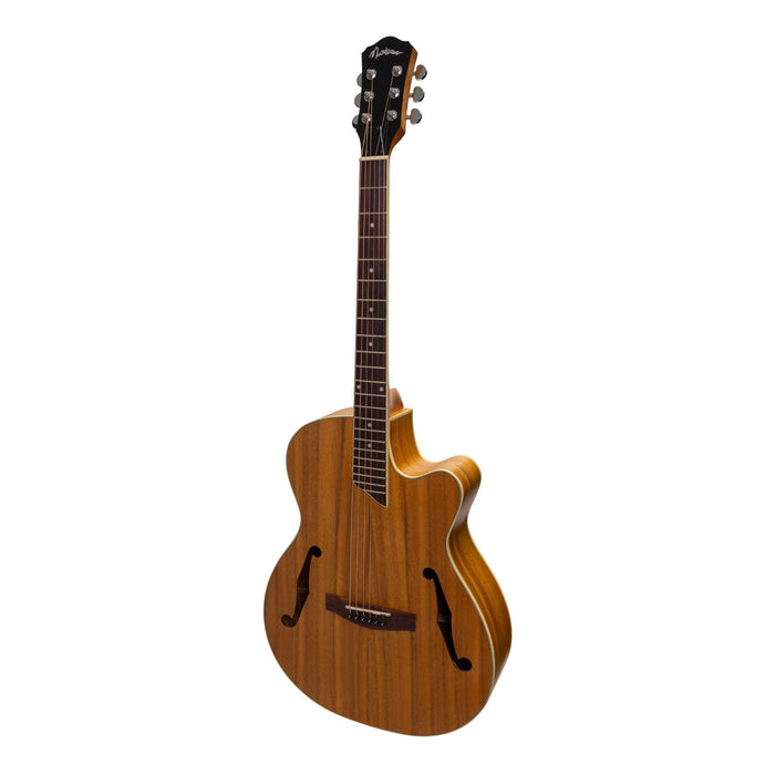 Martinez Jazz Hybrid Acoustic-Electric Small Body Cutaway Guitar (Koa)