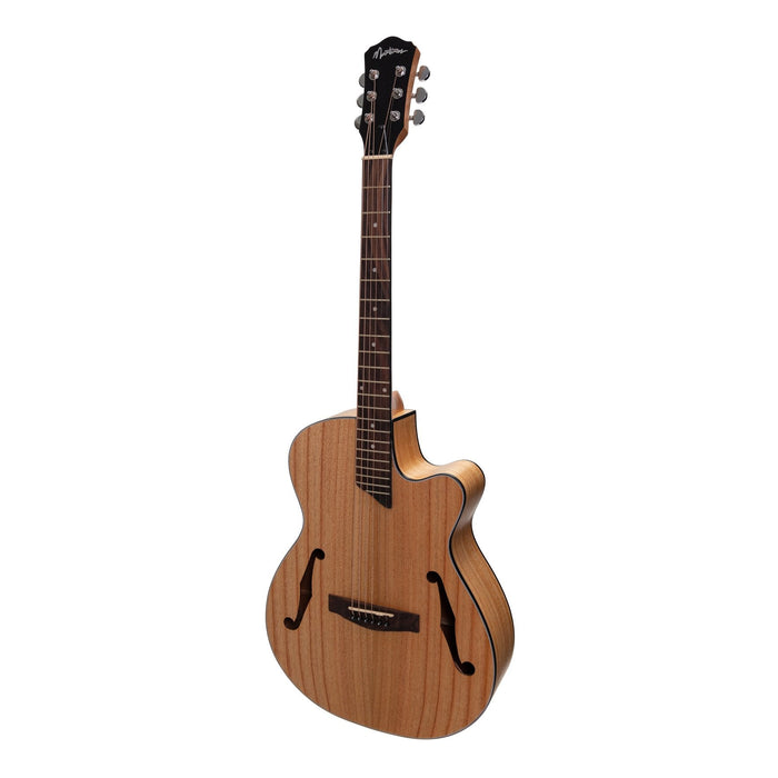 Martinez Jazz Hybrid Acoustic Small Body Cutaway Guitar (Mindi-Wood)