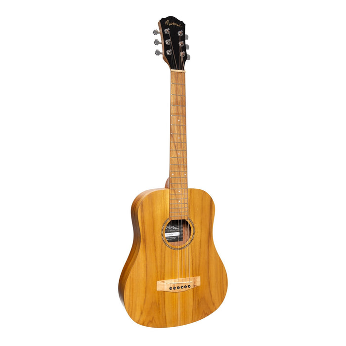 Martinez Left Handed Acoustic-Electric Babe Traveller Guitar (Jati-Teakwood)