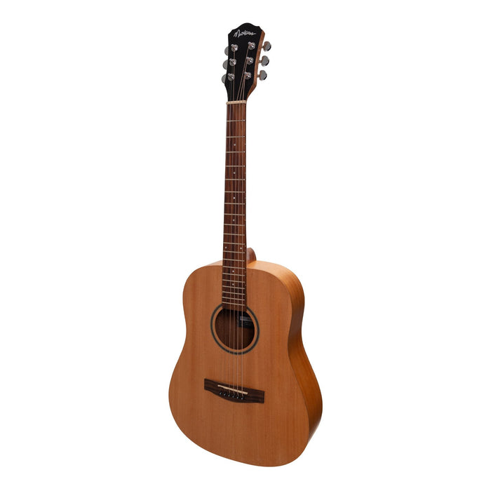 Martinez Left Handed Acoustic Middy Traveller Guitar (Mahogany)