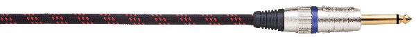 020 FT GTR CABLE BRAIDED BLACK/RED STRAIGHT JACK