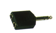 ADAPTOR 2 X 6.3MM STEREO SOCKET F TO 6.3 STER M