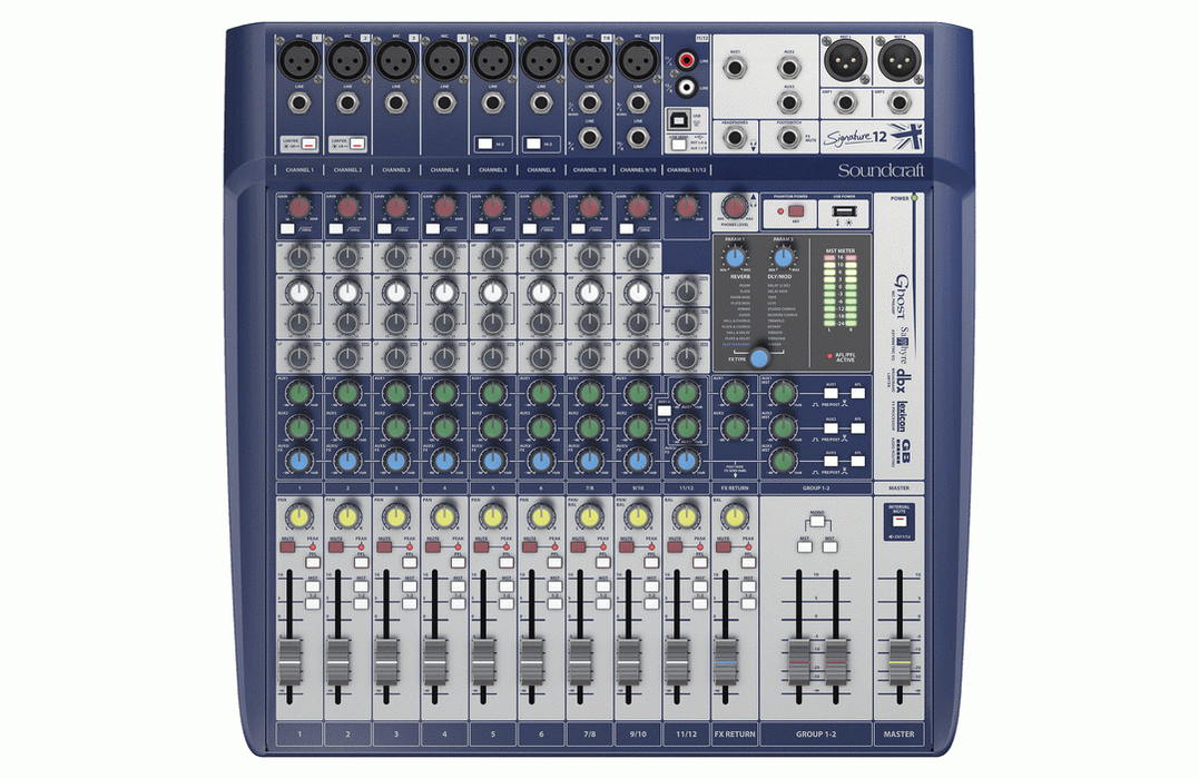 SOUNDCRAFT SIGNATURE 12 CH MIXER WITH USB AND FX