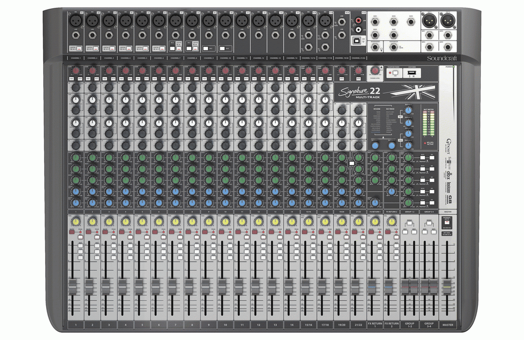 SOUNDCRAFT SIGNATURE 22 CH MIXER WITH USB MULTITRACK