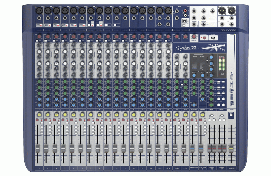 SOUNDCRAFT SIGNATURE 22 CH MIXER WITH USB AND FX