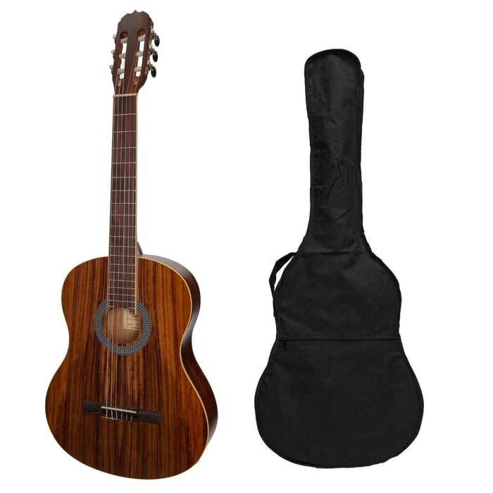 Sanchez Full Size Student Acoustic-Electric Classical Guitar with Pickup and Gig Bag (Rosewood)