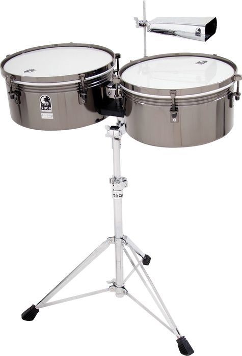 14/15 INCH TIMBALES BLACK CHROME — Music Man Australia