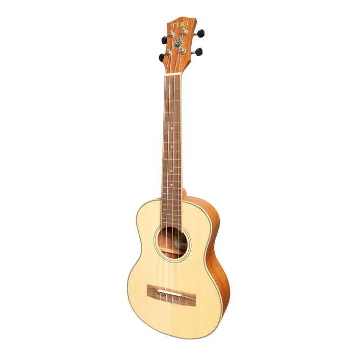 Tiki '6 Series' Spruce Solid Top Tenor Ukulele with Hard Case (Natural Satin)