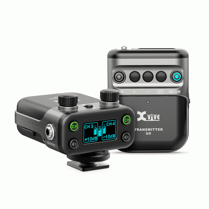 The XVIVE U5 Camera-Mounted Wireless Audio for Video System. Transmitter only.