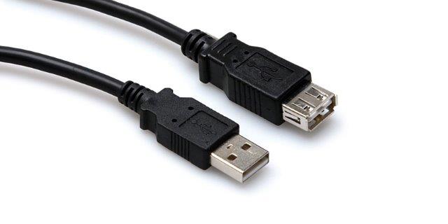 05 FT USB-A MALE TO USB-B FEMALE CABLE 2.0 SPEED