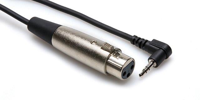 02 FT CABLE RIGHT ANGLE 3.5MM MALE TO XLR FEMALE